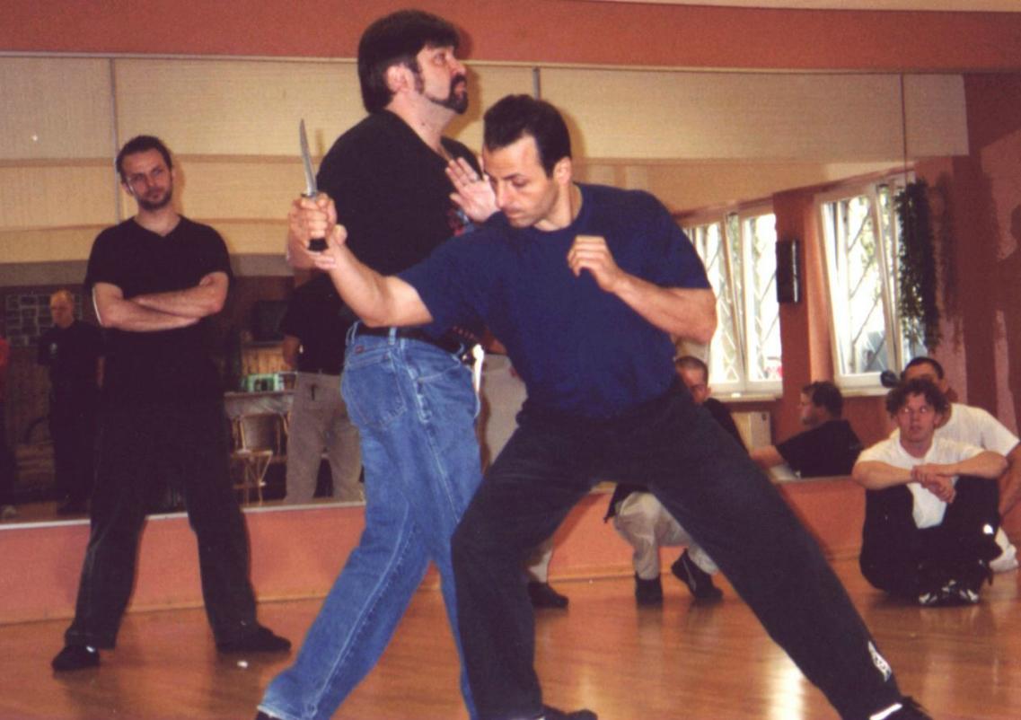 Marc MacYoung working a knife defense